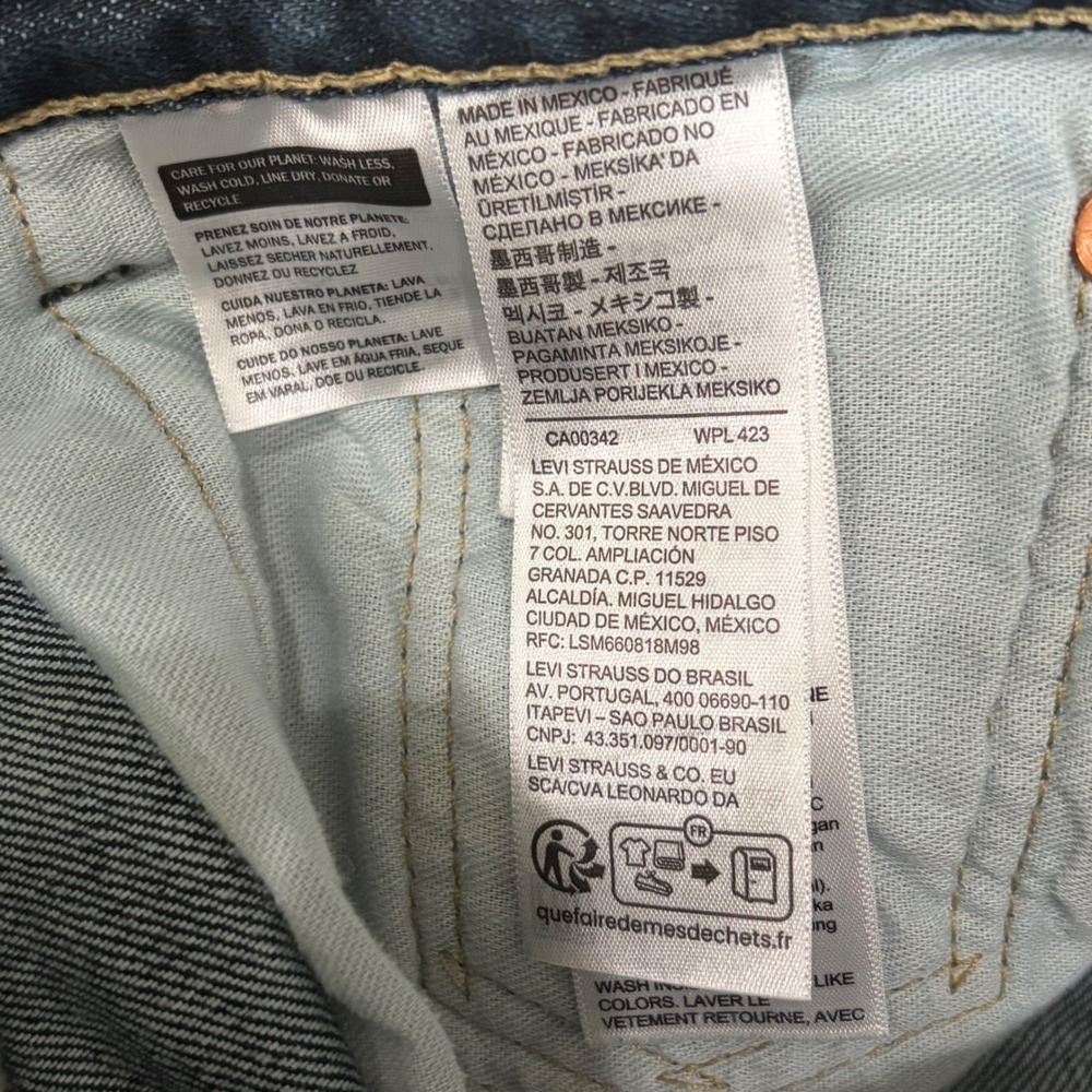 Levi's 501 Original Fit Straight Leg Jeans Dark Indigo Wash W27 L30 - Picture 5 of 7